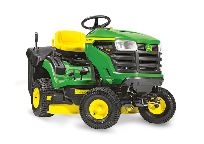 John Deere X117R mit Heckfangkorb