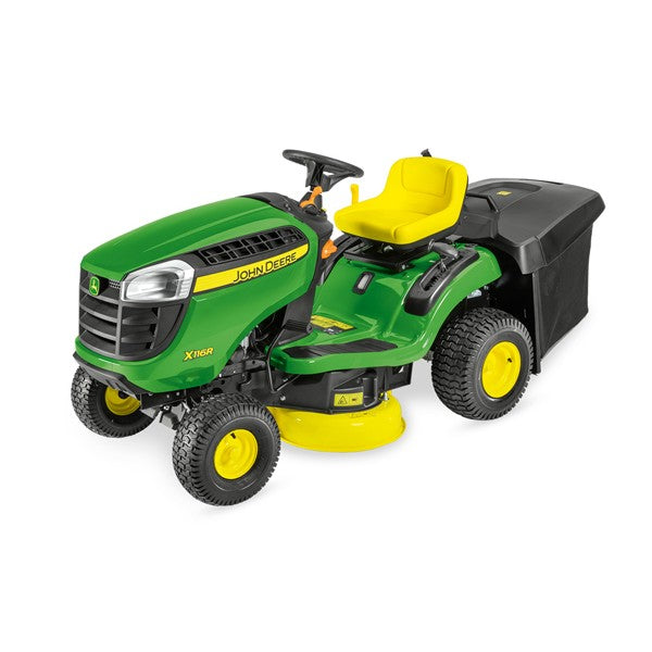 John Deere X116R mit Heckfangkorb