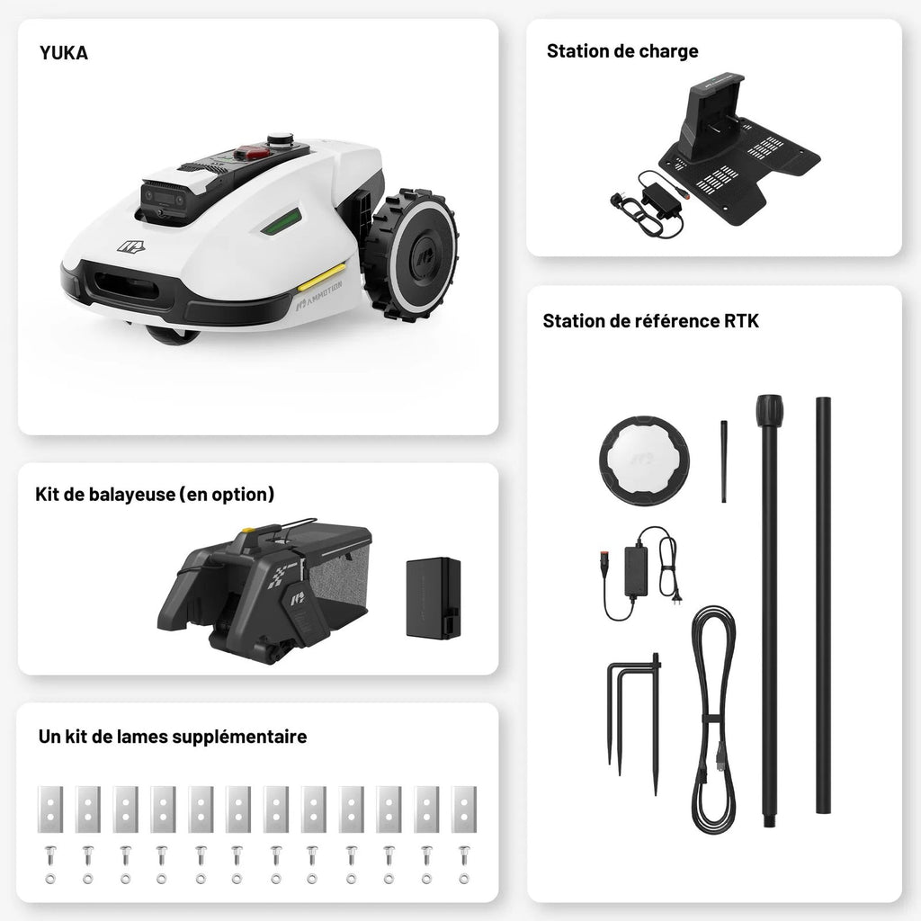 MAMMOTION YUKA 3000 + Kehrset + zusätzlicher 4,5-Ah-Akku