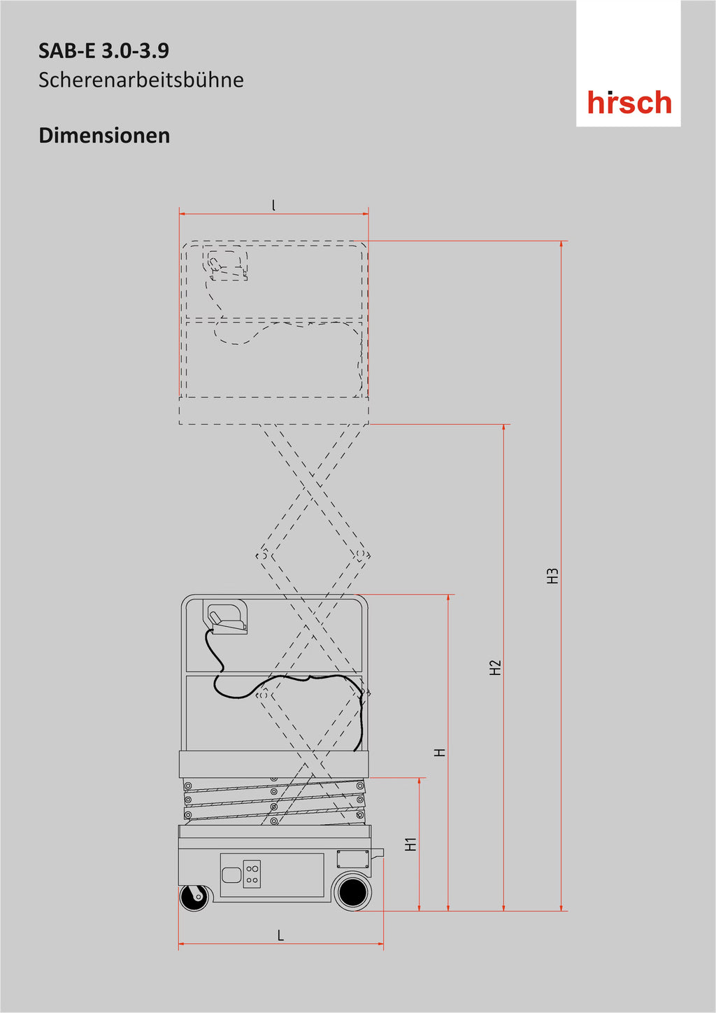 LÖWE Mobile Electric Scissor Lift Platform – 300 kg – 3.0 / 3.9 / 4.8 m